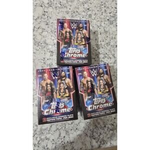 Lot Of (3) 2026 TOPPS CHROME WWE Wrestling VALUE BLASTER BOX Trading Cards